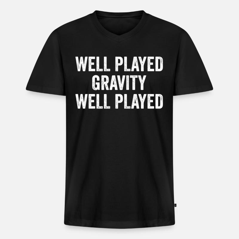 Gebrochener Arm - Männer Premium Bio T-Shirt mit V-Ausschnitt - Schwarz
