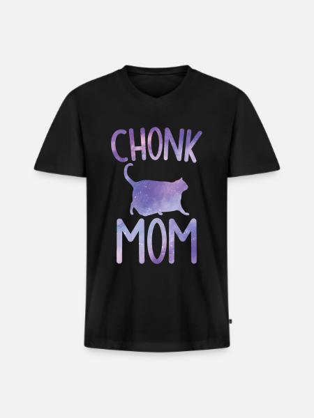 Chonk Meme Cat Chonk Mama - Men's Premium Organic T-shirt with V-neck - black