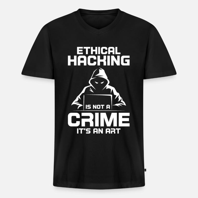 Cybersecurity Computer Security Cybersecurity - Men's Premium Organic T-shirt with V-neck - black