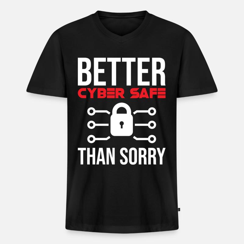 Cybersecurity Computer Security Cybersecurity - Men's Premium Organic T-shirt with V-neck - black