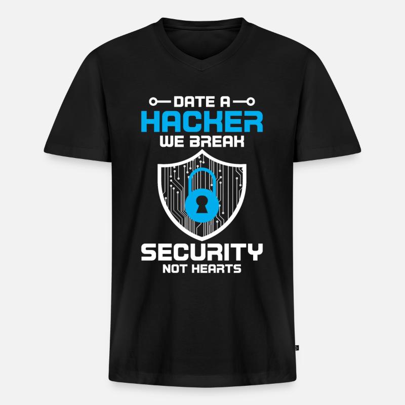 Cybersecurity Computersicherheit Cybersecurity - Männer Premium Bio T-Shirt mit V-Ausschnitt - Schwarz