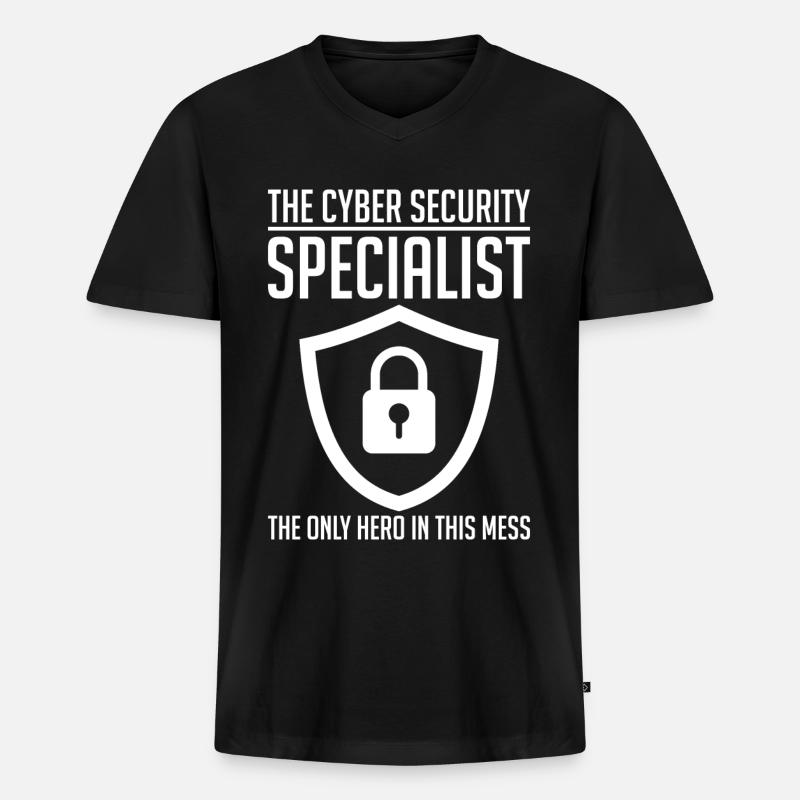 Cybersecurity Computersicherheit Cybersecurity - Männer Premium Bio T-Shirt mit V-Ausschnitt - Schwarz