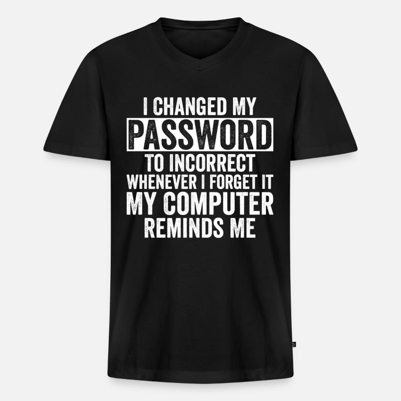 Cybersecurity Computer Security Cybersecurity - Men's Premium Organic T-shirt with V-neck - black