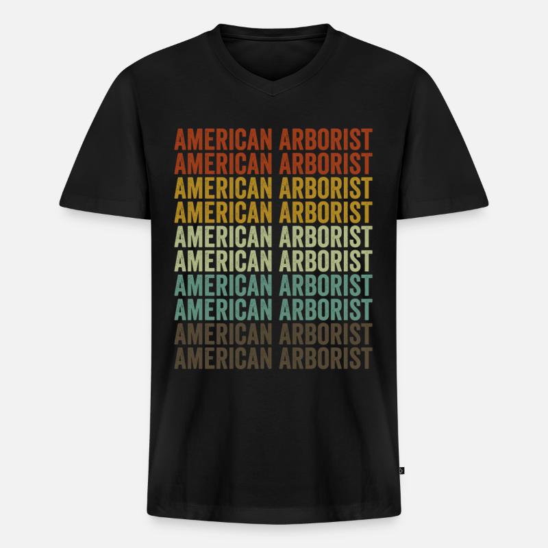 Amerikanischer Baumpfleger Baumpfleger Baumpfleger - Männer Premium Bio T-Shirt mit V-Ausschnitt - Schwarz