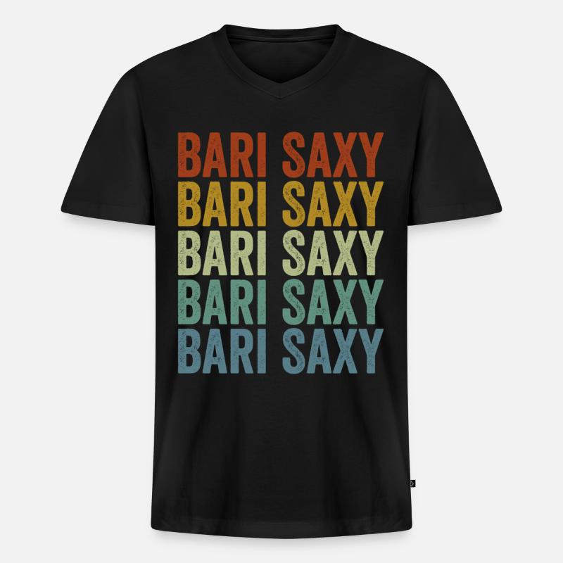 Bari Saxy Baritonsaxophon Bari-Saxophonist - Männer Premium Bio T-Shirt mit V-Ausschnitt - Schwarz