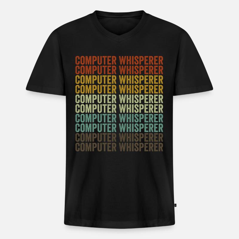 Computerflüsterer Computer Nerd IT Helpdesk - Männer Premium Bio T-Shirt mit V-Ausschnitt - Schwarz