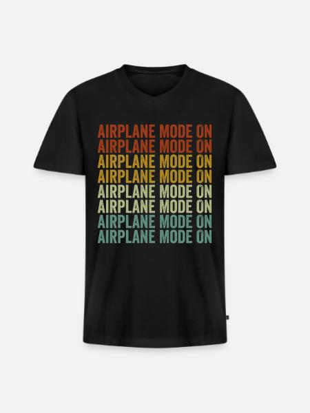 Flugzeugmodus ein Flugzeugpilot Luftfahrt - Männer Premium Bio T-Shirt mit V-Ausschnitt - Schwarz