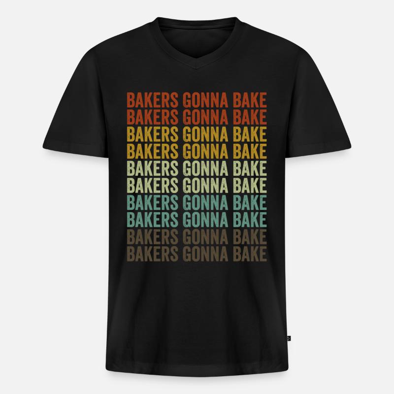 Bakers Gonna Bake Chef-Bäcker - Männer Premium Bio T-Shirt mit V-Ausschnitt - Schwarz