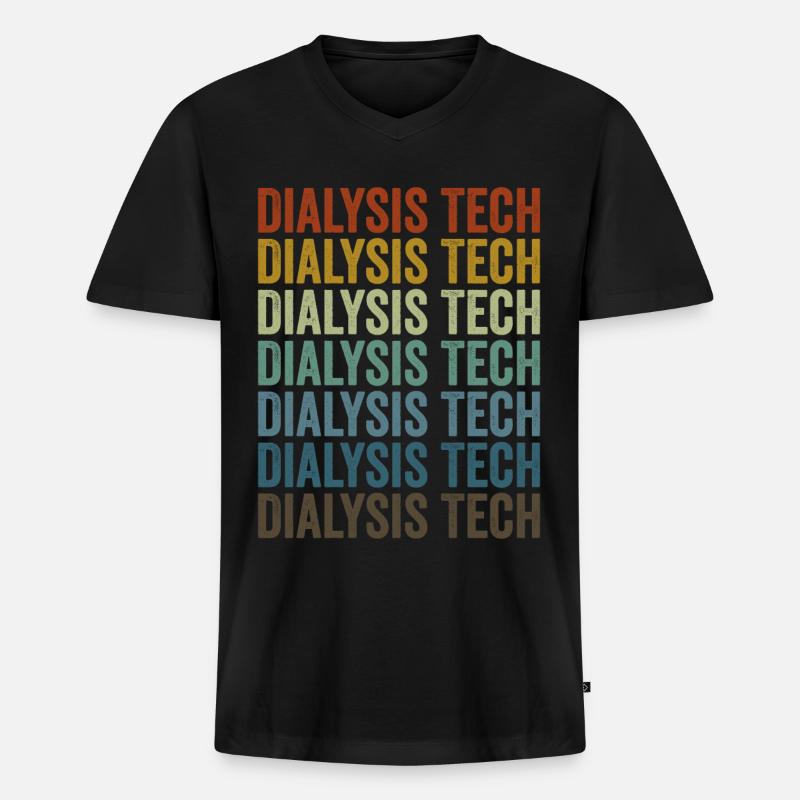 Dialyse-Techniker Dialyse-Techniker Leopard Print - Männer Premium Bio T-Shirt mit V-Ausschnitt - Schwarz