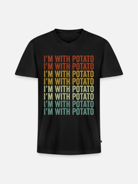 I'm with potato potato lover - Men's Premium Organic T-shirt with V-neck - black