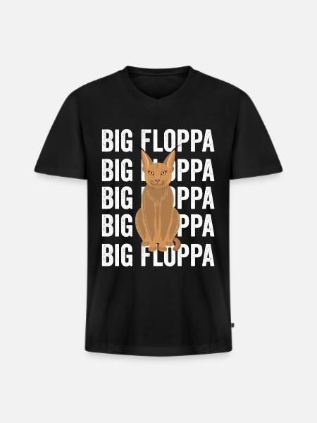Big Floppa Caracal Cat Meme - Men's Premium Organic T-shirt with V-neck - black