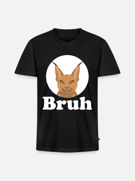 Big Floppa Caracal Cat Meme - Men's Premium Organic T-shirt with V-neck - black