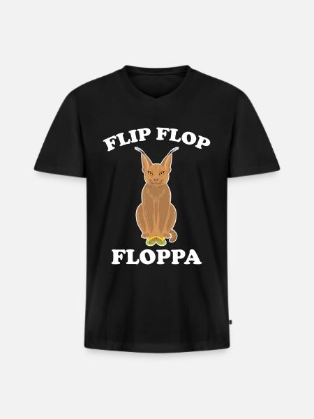Big Floppa Caracal Cat Meme - Men's Premium Organic T-shirt with V-neck - black