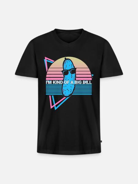 Funny Pickle Retro - Men's Premium Organic T-shirt with V-neck - black
