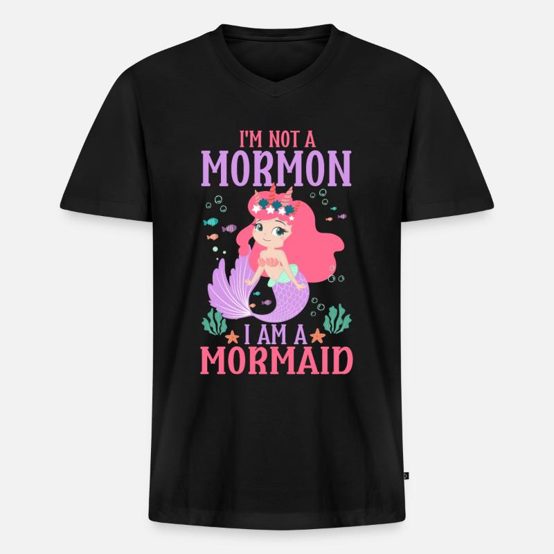 LDS-Missionar - Männer Premium Bio T-Shirt mit V-Ausschnitt - Schwarz