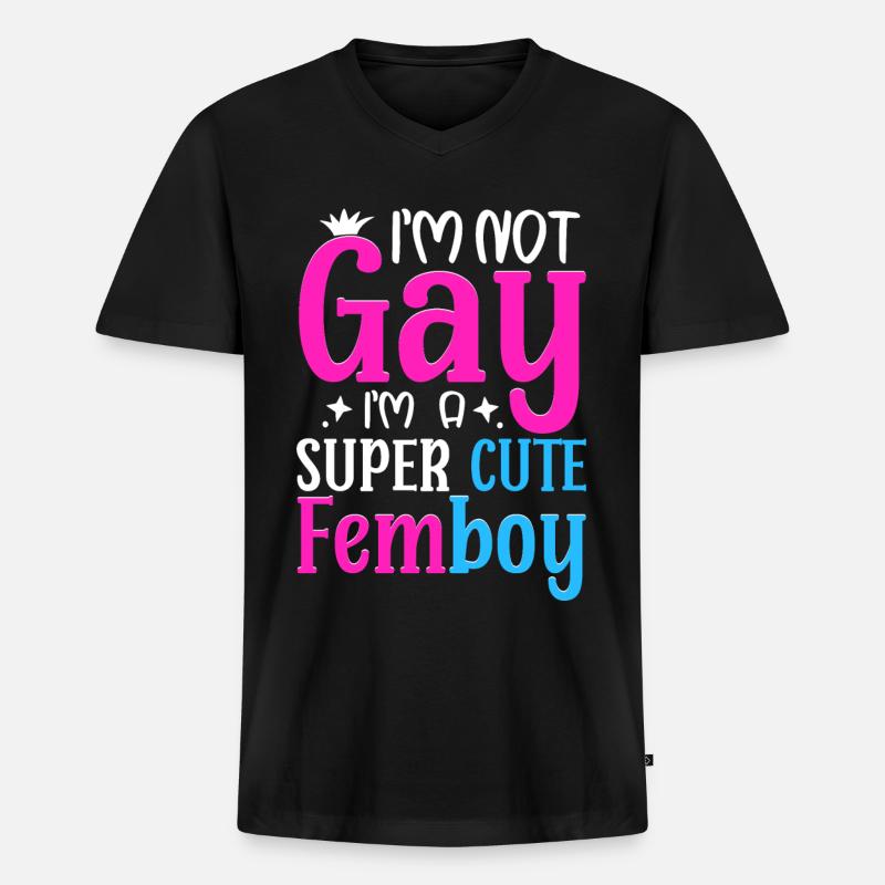 Crossdressing - Männer Premium Bio T-Shirt mit V-Ausschnitt - Schwarz