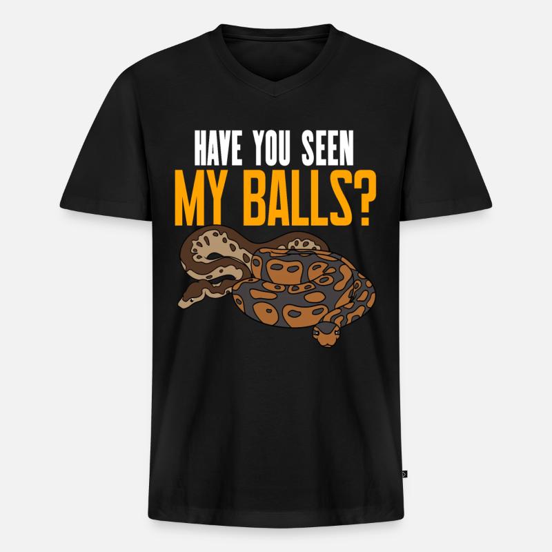 Serpent python royal - T-shirt encolure en V Premium bio Homme - noir