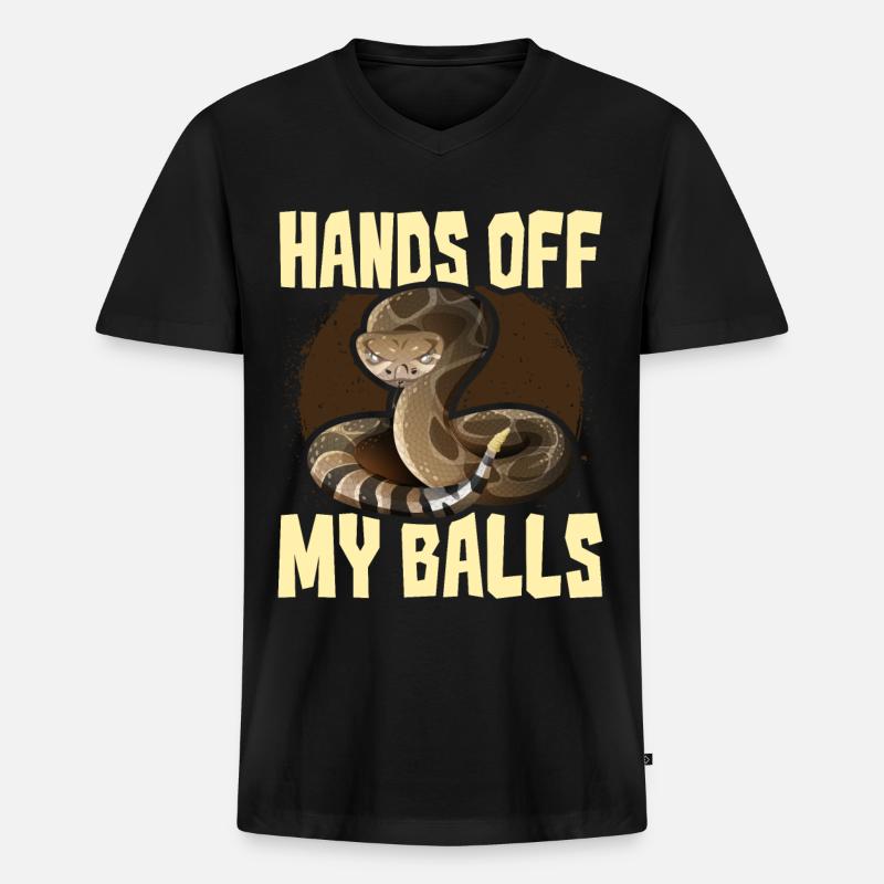 Serpent python royal - T-shirt encolure en V Premium bio Homme - noir