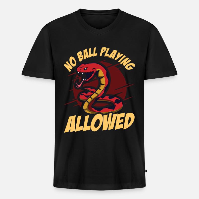 Kugelpython Schlange - Männer Premium Bio T-Shirt mit V-Ausschnitt - Schwarz