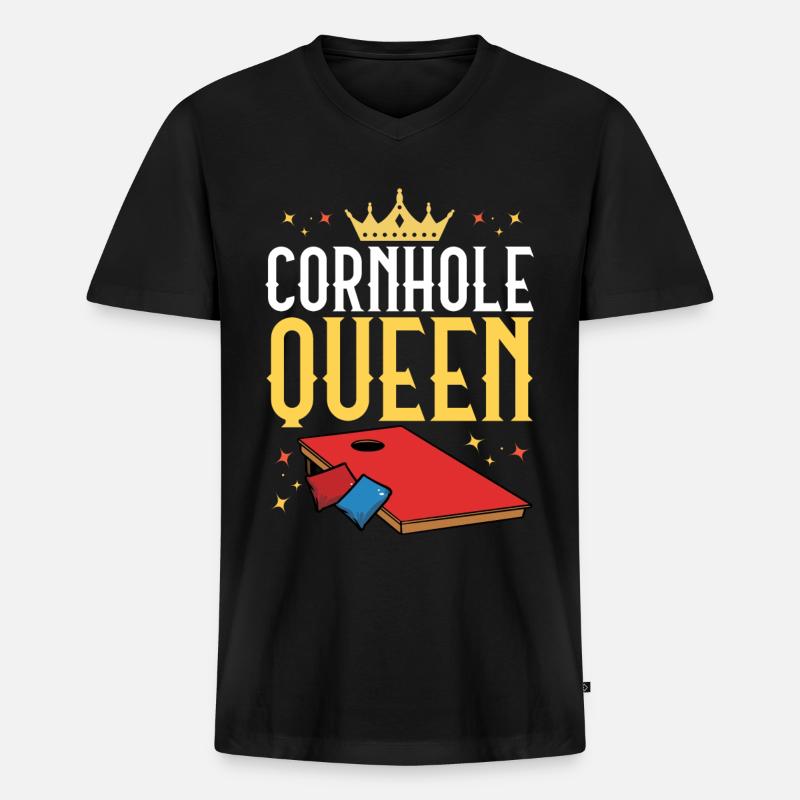 Mais-Loch - Männer Premium Bio T-Shirt mit V-Ausschnitt - Schwarz