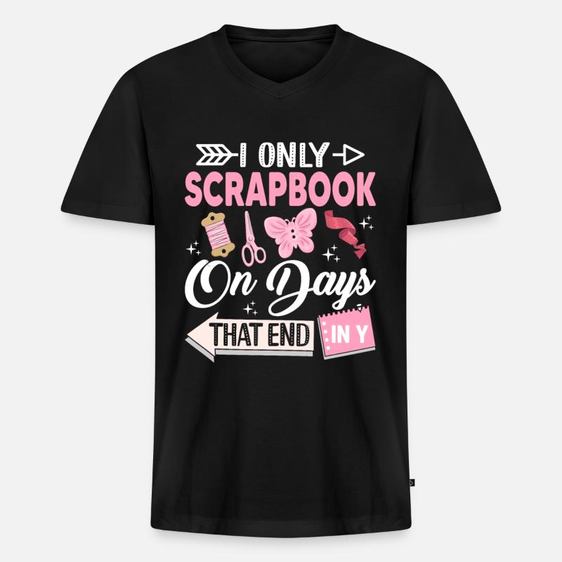 Scrapbooking Scrapbooker - Männer Premium Bio T-Shirt mit V-Ausschnitt - Schwarz