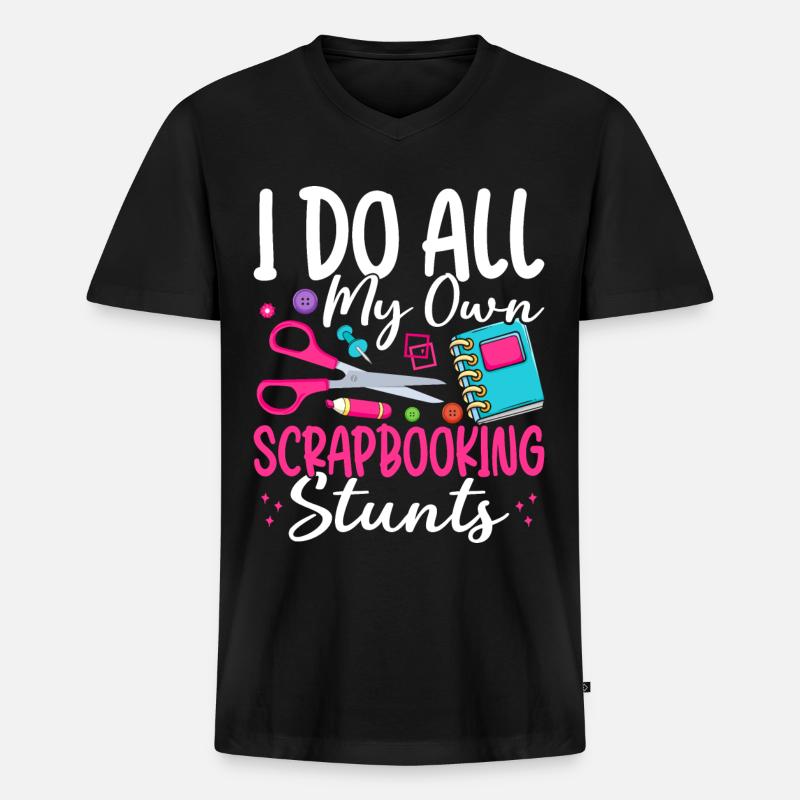 Scrapbooker - Männer Premium Bio T-Shirt mit V-Ausschnitt - Schwarz