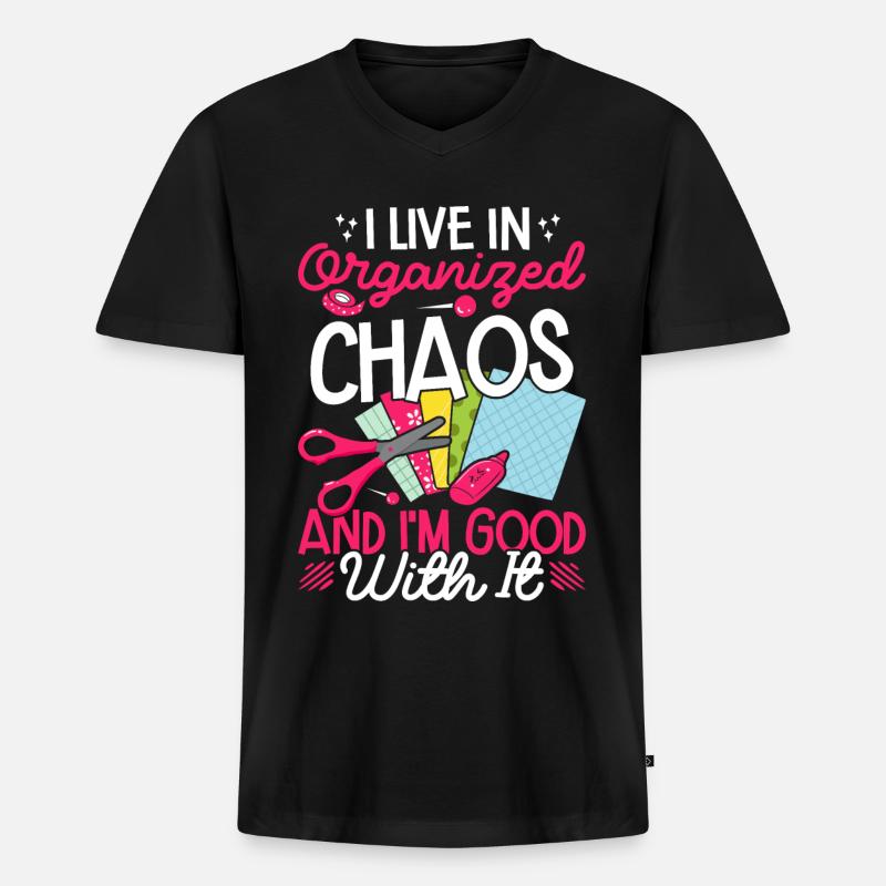 Scrapbooking Scrapbooker - Männer Premium Bio T-Shirt mit V-Ausschnitt - Schwarz