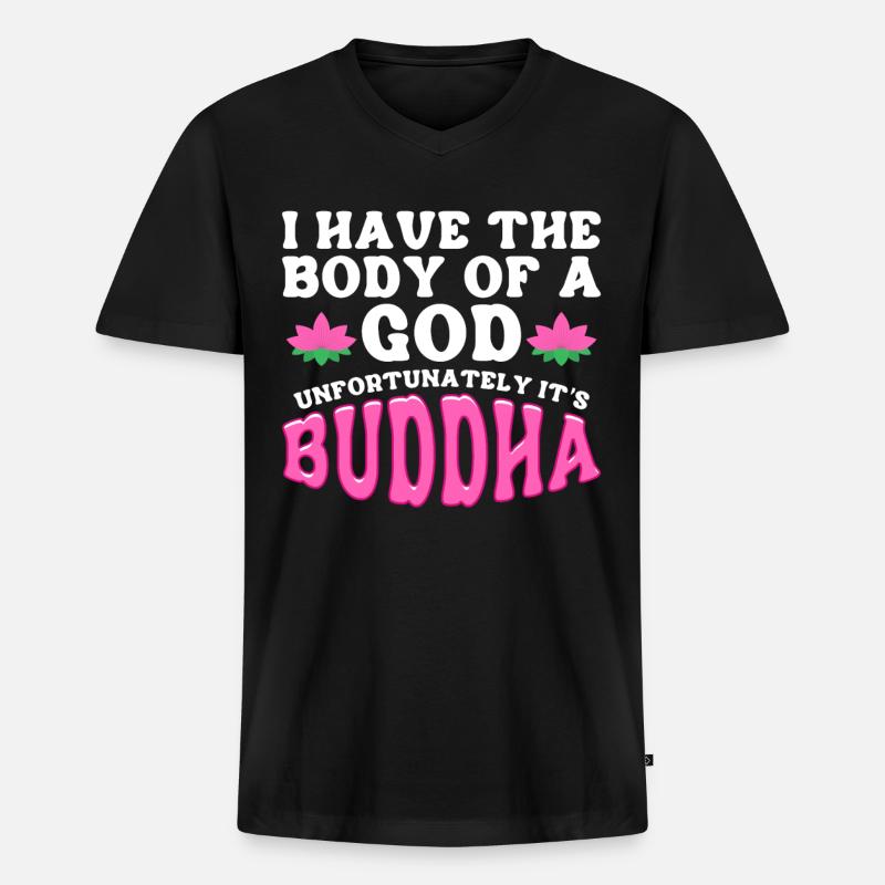 Buddhismus Buddhist - Männer Premium Bio T-Shirt mit V-Ausschnitt - Schwarz