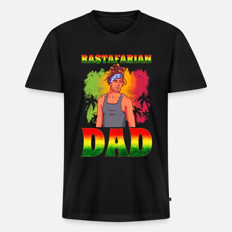 Rastafari Rasta - Männer Premium Bio T-Shirt mit V-Ausschnitt - Schwarz