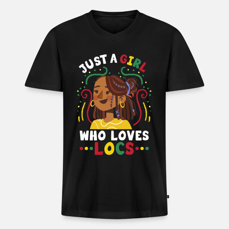 Dreadlocks Rasta Rastafari - Männer Premium Bio T-Shirt mit V-Ausschnitt - Schwarz