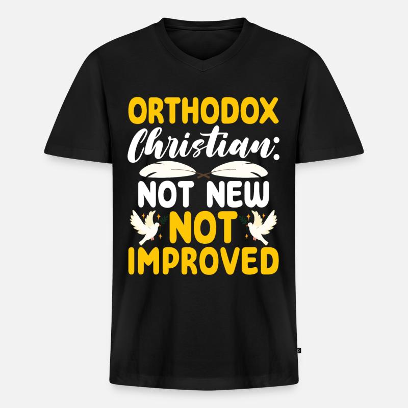 Orthodoxe - Männer Premium Bio T-Shirt mit V-Ausschnitt - Schwarz