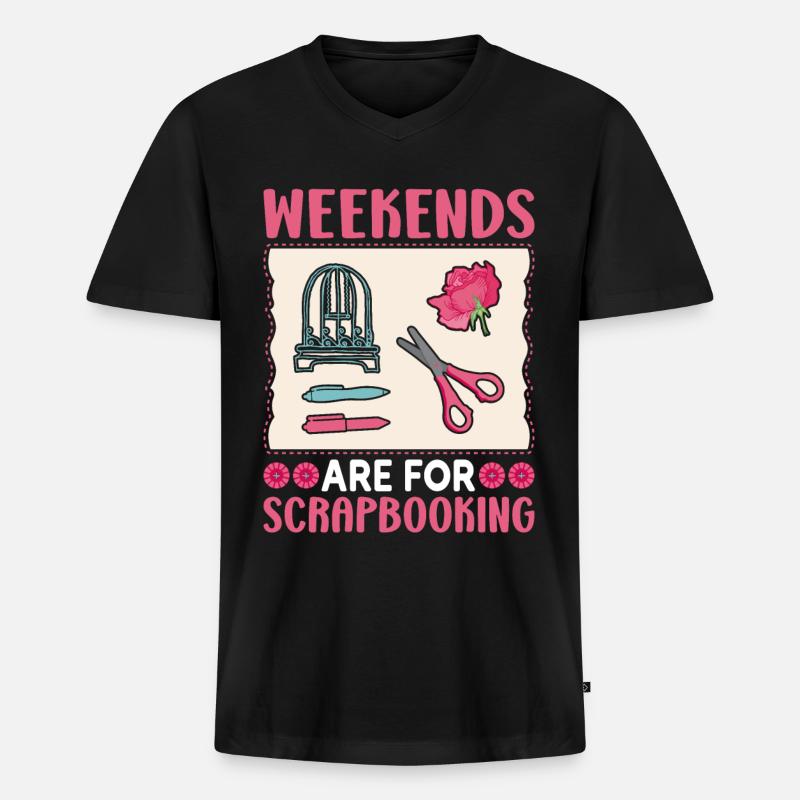 Scrapbooker - Männer Premium Bio T-Shirt mit V-Ausschnitt - Schwarz