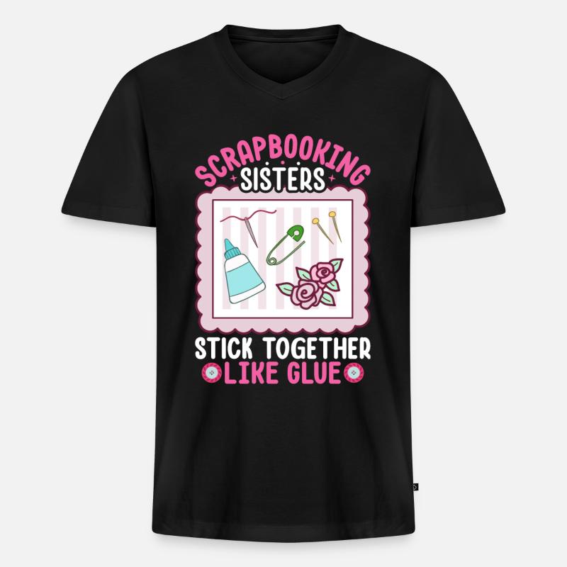 Scrapbooker - Männer Premium Bio T-Shirt mit V-Ausschnitt - Schwarz