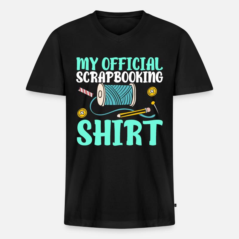 Scrapbooker - Männer Premium Bio T-Shirt mit V-Ausschnitt - Schwarz