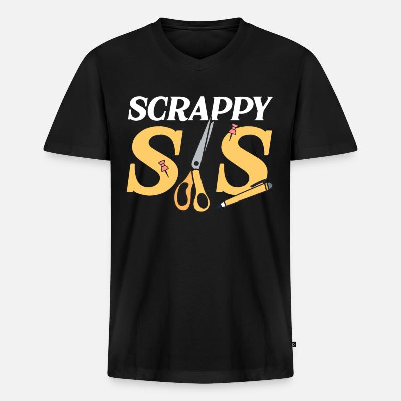 Scrapbooking Scrapbooker - Männer Premium Bio T-Shirt mit V-Ausschnitt - Schwarz