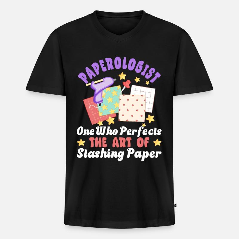 Scrapbooking Scrapbooker - Männer Premium Bio T-Shirt mit V-Ausschnitt - Schwarz