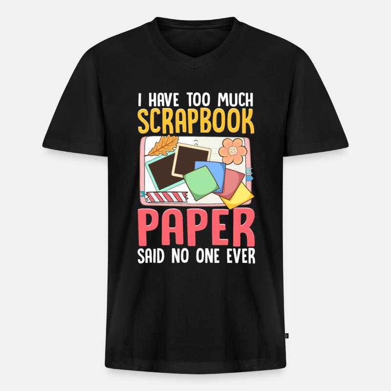Scrapbooking Scrapbooker - Männer Premium Bio T-Shirt mit V-Ausschnitt - Schwarz