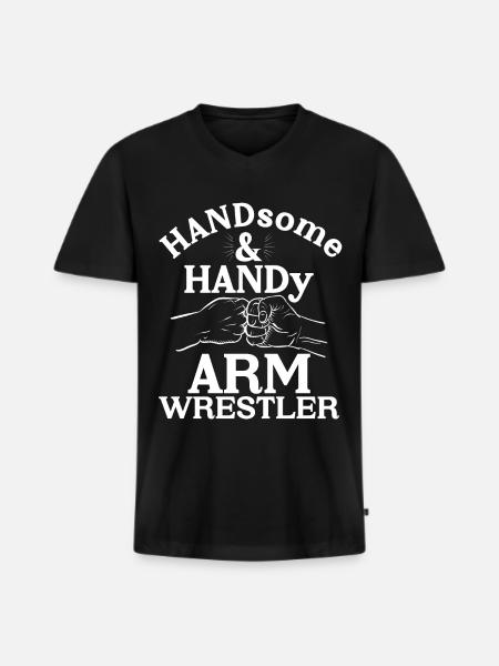 Arm wrestling - Men's Premium Organic T-shirt with V-neck - black