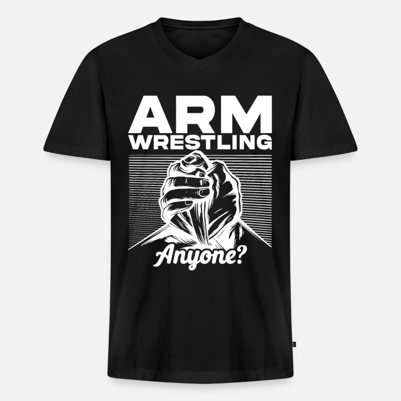 Armdrücker - Männer Premium Bio T-Shirt mit V-Ausschnitt - Schwarz