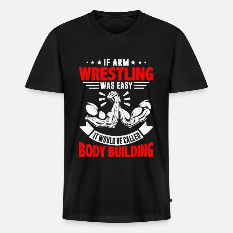 Armdrücker - Männer Premium Bio T-Shirt mit V-Ausschnitt - Schwarz