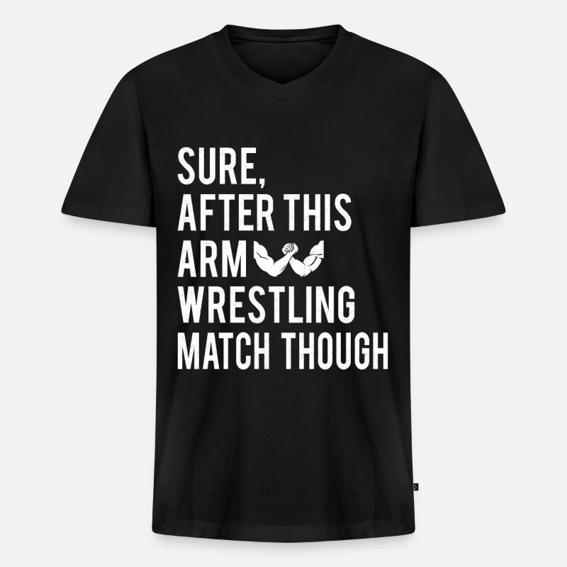 Armdrücker - Männer Premium Bio T-Shirt mit V-Ausschnitt - Schwarz