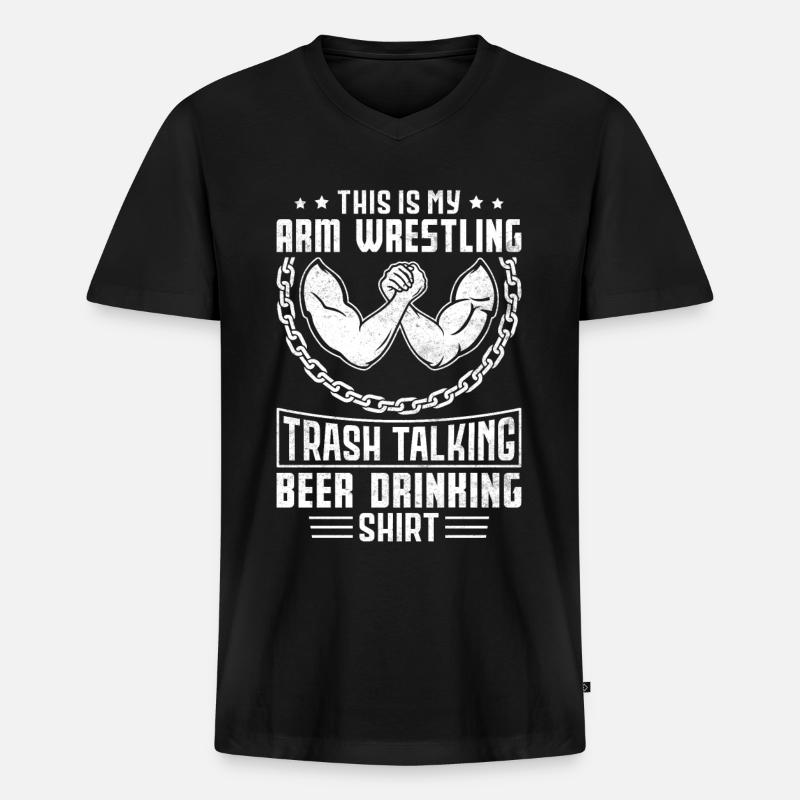 Armdrücker - Männer Premium Bio T-Shirt mit V-Ausschnitt - Schwarz