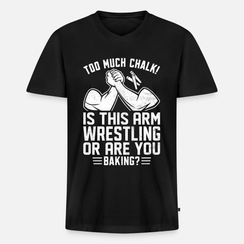 Armdrücker - Männer Premium Bio T-Shirt mit V-Ausschnitt - Schwarz