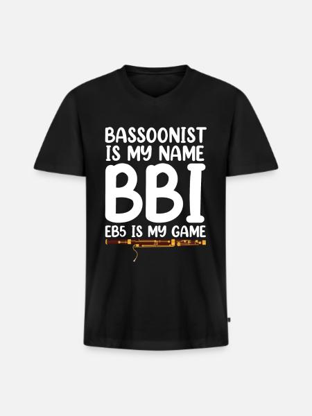 Fagott - Männer Premium Bio T-Shirt mit V-Ausschnitt - Schwarz