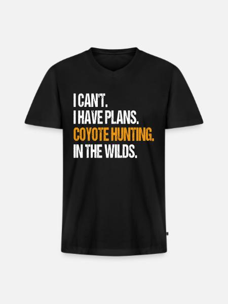 Coyote Hunter Yote - Men's Premium Organic T-shirt with V-neck - black