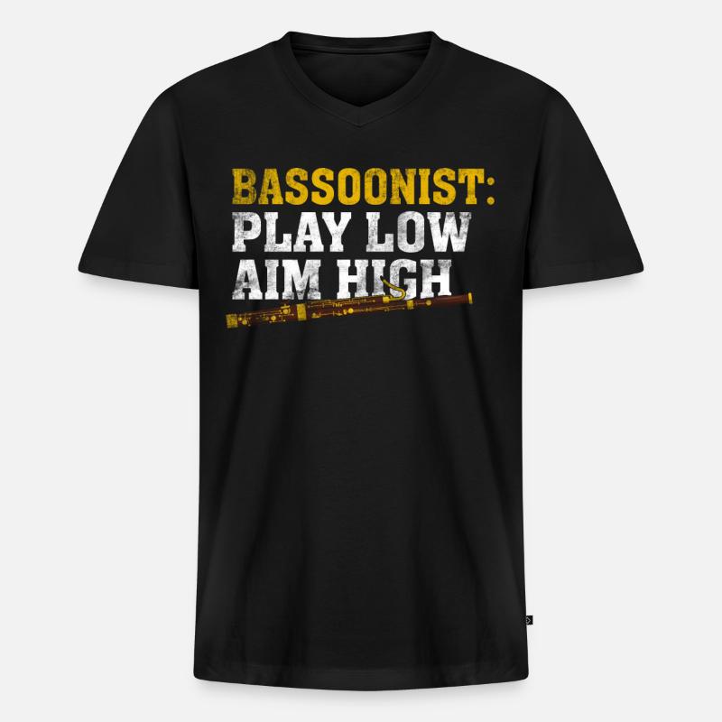 Fagott - Männer Premium Bio T-Shirt mit V-Ausschnitt - Schwarz