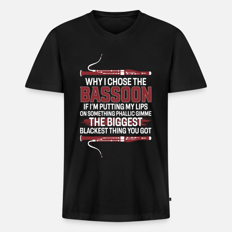 Fagottist - Männer Premium Bio T-Shirt mit V-Ausschnitt - Schwarz