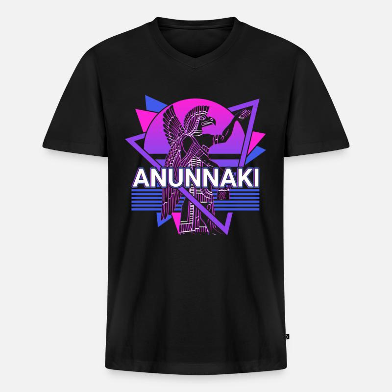 Anunnaki Antike Sumerer Babylonier Assyrer - Männer Premium Bio T-Shirt mit V-Ausschnitt - Schwarz