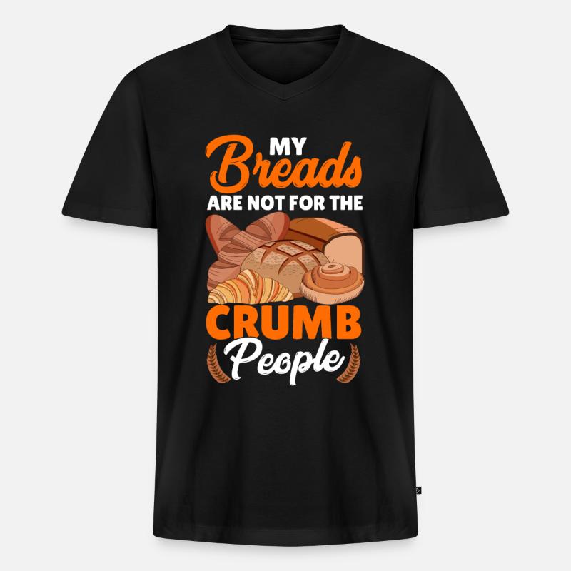 Lustiger Brotbacken-Bäcker - Männer Premium Bio T-Shirt mit V-Ausschnitt - Schwarz