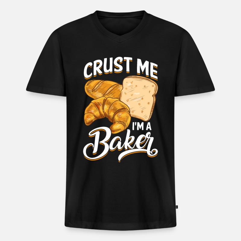 Lustiger Brotbacken-Bäcker - Männer Premium Bio T-Shirt mit V-Ausschnitt - Schwarz